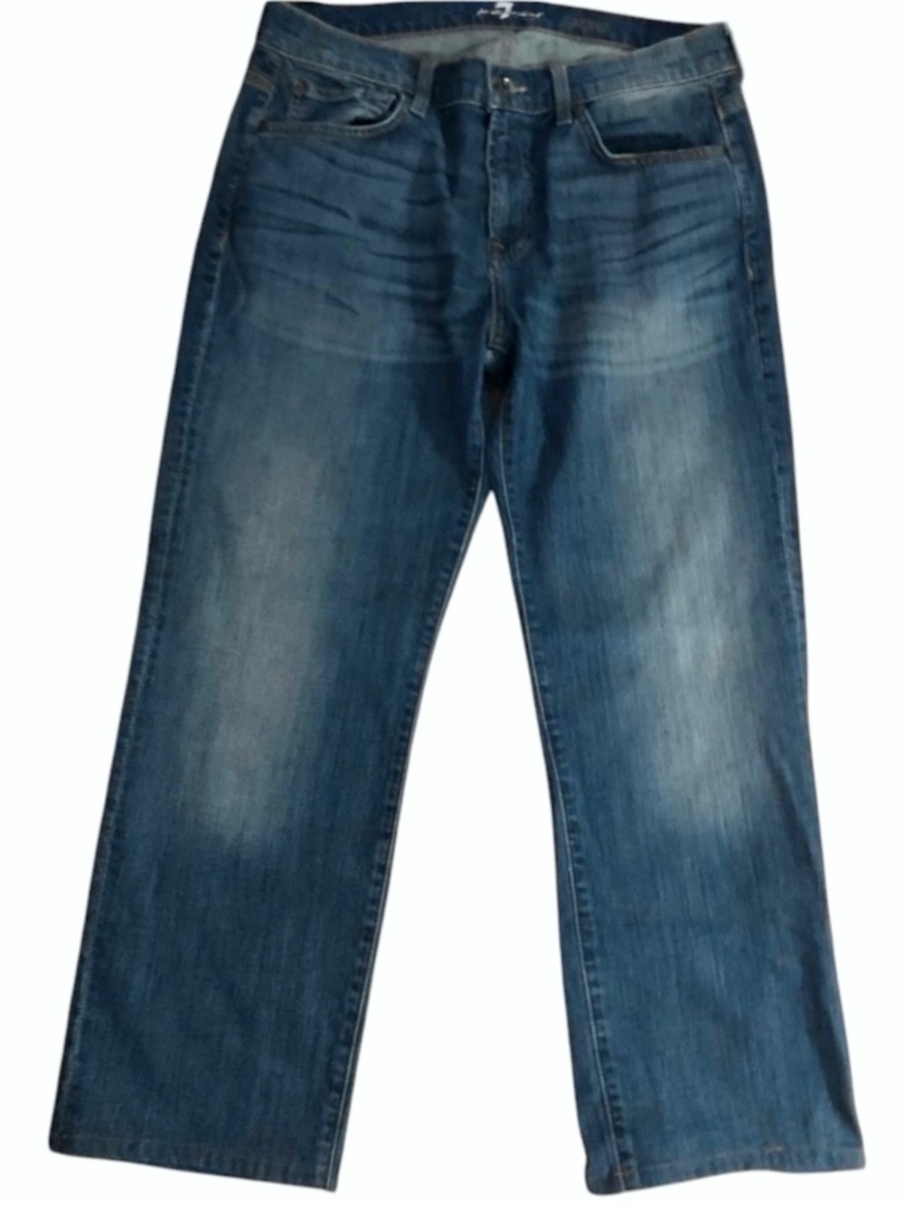 7 For All Mankind Carsen Blue Straight Leg Jeans sz 33 36x27.5